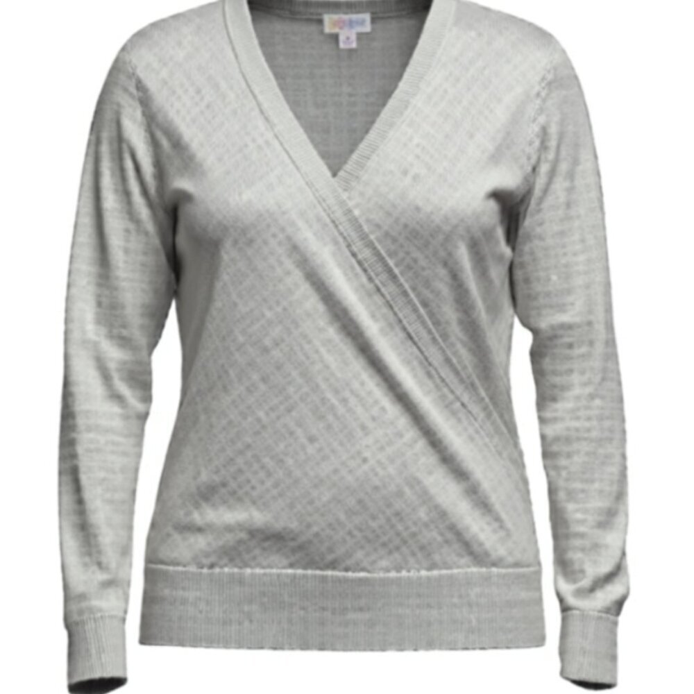 Lularoe -The Rebecca Cross Front Blouse Med, Grey- NWT